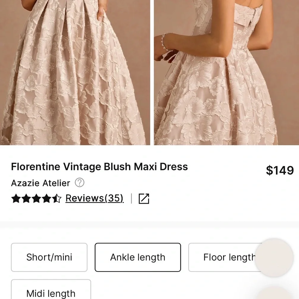 Azazie Atelier Florentine Strapless Gown in Vintage Blush - Bridal, Wedding - Picture 15 of 16